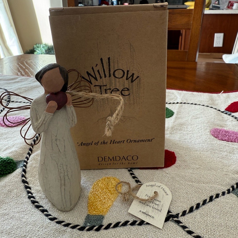 Willow Tree Angel of the Heart Ornament - Cream and Brown
